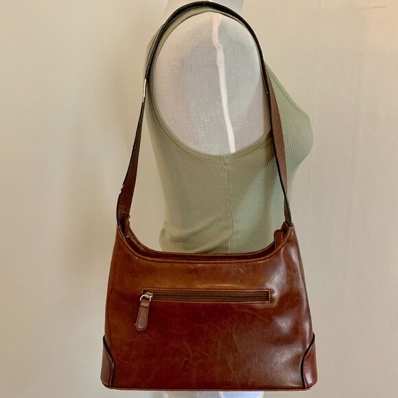 VTG Leather Hungun Egyptian Hieroglyphic Brown Hand Bag Purse Goddess Carving - Picture 12 of 15